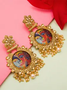 aadita Gold-Plated Geometric Drop Earrings