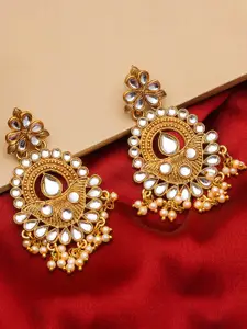 aadita Gold-Toned Contemporary Drop Earrings