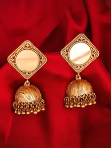 aadita Gold-Toned Dome Shaped Jhumkas Earrings