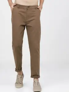 KETCH Men Brown Slim Fit Easy Wash Chinos Trousers