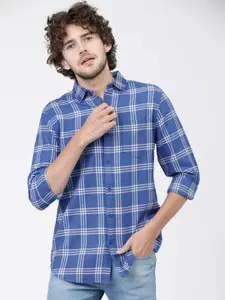KETCH Men Slim Fit Tartan Checks Casual Shirt
