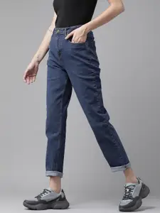 Roadster Women Navy Blue Straight Fit High-Rise Stretchable Jeans
