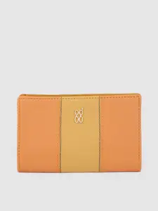Baggit Women Yellow & Orange Colourblocked Two Fold Wallet