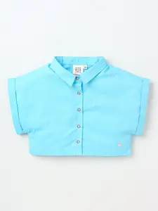 Ed-a-Mamma Blue Extended Sleeves Shirt Style Top