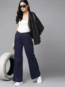 Roadster Women Solid Wide Leg Stretchable Jeans