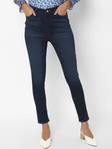Allen Solly Woman Women Navy Blue Skinny Fit Light Fade Jeans