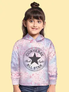 Converse Girls Multicoloured Printed Hooded Sweatshirt