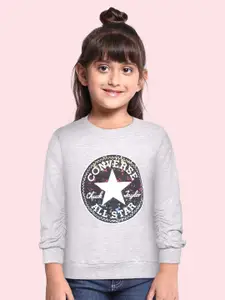 Converse Girls Grey Printed Sweatshirt