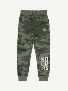 Alan Jones Boys Green Camouflage Joggers Track Pant