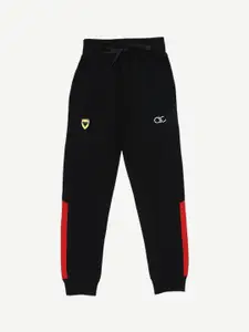 Alan Jones Boys Black & Red Solid Joggers