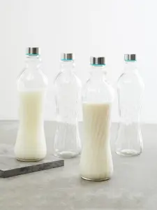 Home Centre Set of 4 Transparent Water Bottles