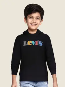 Levis Boys Black Printed Sweatshirt