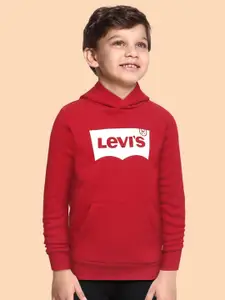 Levis Boys Red Fleece LVB Hooded Sweatshirt