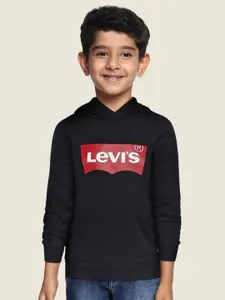 Levis Boys Black Fleece LVB Hooded Sweatshirt