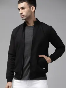 Park Avenue Men Black Solid Sweatshirt