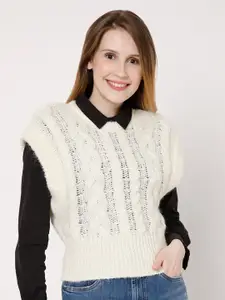 Vero Moda Women Off White Pullover