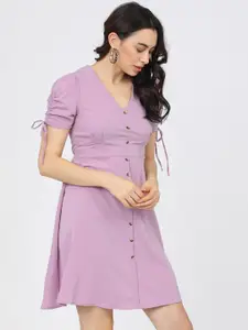 Tokyo Talkies Lavender Solid Dress