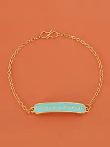 Tistabene Women Gold-Toned & Blue Charm Bracelet