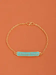 Tistabene Women Gold-Toned & Blue Gold-Plated Charm Bracelet
