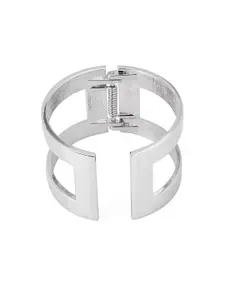 Tistabene Women White-Toned & Rhodium-Plated Cuff Bracelet