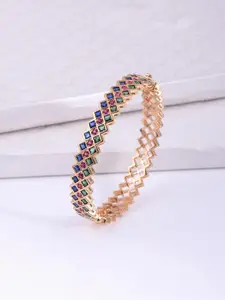 Tistabene Women Rose Gold & Blue Gold-Plated Bangle-Style Bracelet