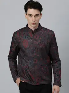 RARE RABBIT Men Pink Floral Tailored Jacket