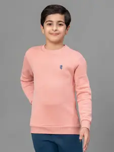 Red Tape Boys Coral Pink Solid Sweatshirt