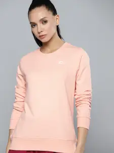 Slazenger Women Peach-Coloured Solid Sweatshirt