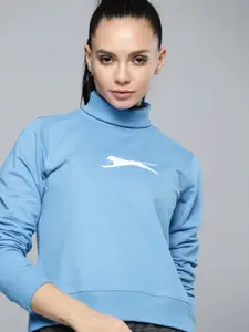 Slazenger Women Blue Brand Logo Print Sweatshirt