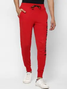 FOREVER 21 Men Red & Black Typography Printed Joggers