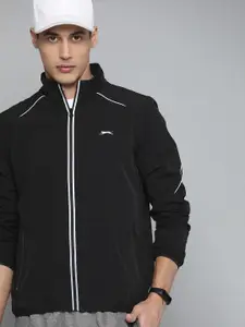 Slazenger Men Black Packable Running Packable Ultra-Dry Sporty Jacket