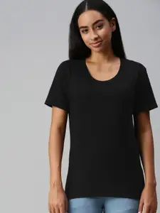 NOT YET by us Women Black T-shirt