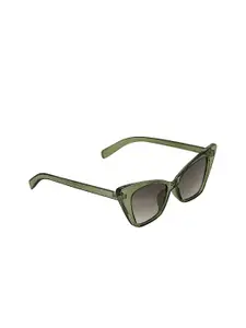 Peter Jones Eyewear Unisex Grey Lens & Green Cateye Sunglasses 13024TGR