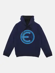 YK Marvel Boys Navy Blue Eternals Printed Hooded Sweatshirt
