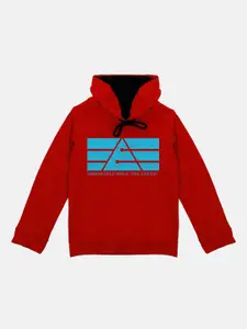 YK Marvel Boys Red Eternals Printed Hooded Sweatshirt