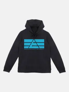 YK Marvel Boys Black Eternals Printed Hooded Sweatshirt