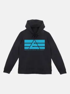 YK Marvel Boys Black Eternals Printed Hooded Sweatshirt