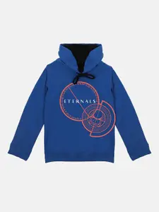 YK Marvel Boys Blue Eternals Printed Hooded Sweatshirt