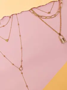 OOMPH Set of 2 Gold-Toned Layered Necklace