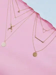 OOMPH Set of 2 Gold-Toned Layered Necklace