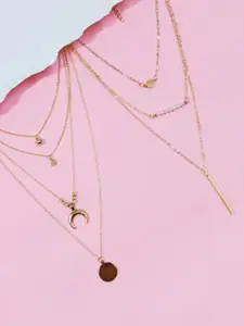 OOMPH  Set of 2 Gold-Toned Layered Necklace