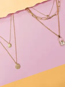 OOMPH Set of 2 Gold-Toned Layered Necklace