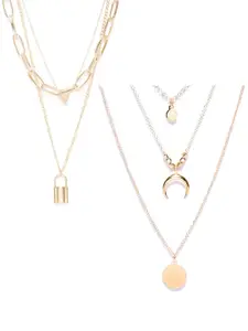 OOMPH Set of 2 Gold-Toned Layered Necklace