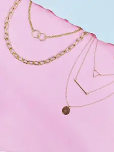 OOMPH  Set of 2 Gold-Toned Layered Necklace