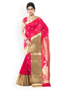 Varkala Silk Sarees Pink Kanjeevaram Silk & Jacquard Traditional Saree