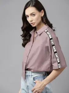 Roadster Women Mauve Pure Cotton Casual Shirt