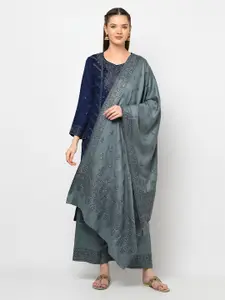 Safaa Navy Blue Viscose Rayon Unstitched Dress Material