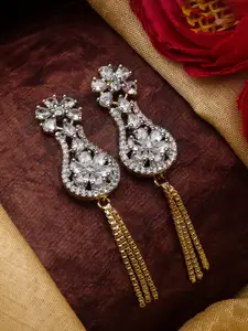 aadita Gold-Toned Floral Drop Earrings
