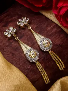 aadita Gold-Toned Geometric Drop Earrings