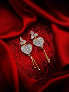 aadita Gold-Toned Contemporary Drop Earrings